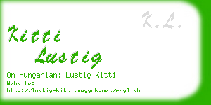 kitti lustig business card